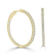 Angara.com has been visited by 10k+ users in the past month 14k Gold 1 25 Inch Flexible Diamond Hoop Earrings Mariloff Diamonds