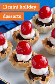 13 Mini Holiday Desserts Stay On Trend This Holiday Season With Mini Desserts These Adorable Treats Are Great Desserts Mini Dessert Recipes Holiday Desserts
