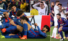 Meunier (krychowiak), marquinhos, silva, kurzawa; Barcelona S Astonishing 6 1 Comeback Against Psg Is One Of The High Points In Their Recent History Daily Mail Online