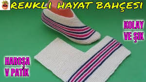 Iki Sisle Orulen Harosa V Patik Modeli Anlatimli Yapilisi Orgu Dant Patikler Orgu Dantel