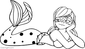 This easter coloring book for kids makes a great easter basket stuffer or a great easter gift. Mermaid Ladybug Coloring Page Coloringall