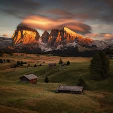 As viewed from the equator. Seiser Alm Sunset Digitalphoto