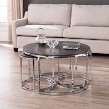 Silver Orchid Belle Round 3 Piece Nesting Coffee Table Set Espresso Champagne In 2020 Nesting Tables Nesting Coffee Tables Round Nesting Coffee Tables