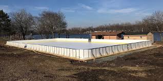 32 by 55 is our new size. Backyard Ice Rinks Synthetic Ice Hockey Boards D1 Backyard Rinks