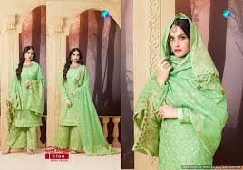 Buy Salwar Suits Pure Banarasi Salwar Kameez Green Color