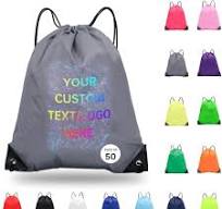 Paquete de 50 bolsas personalizadas con tu logotipo, mochilas con cordón a  granel, ideal para viajes, gimnasio, Gris personalizado, Moda
