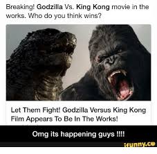 As a squadron embarks on a perilous mission into fantastic uncharted terrain, unearthing clues to the titans' very origins and mankind's survival, a conspiracy. Download Godzilla Vs Kong Meme Png Gif Base