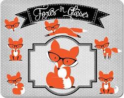 Black And White Cute Black And White Fox Clipart Fox Clipart Friendly Fox Clip Art And Digital Paper Set Digital Clip Art Clip Art Cute Fox