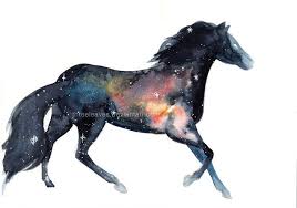 Stunning Watercolor Galaxy Animals By Threeleaves Designwrld Watercolor Galaxy Watercolor Horse Horse Art
