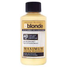 Never go beyond 40 volume—it will burn your scalp and destroy your hair. Jerome Russell B Blonde Max Cream Peroxide 40 Volume Tesco Groceries