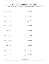 Worksheets labeled with are accessible to help teaching pro subscribers only. Addition Worksheet Adding Complements Of 10 All Math Facts Addition Math Addition Worksheets Kindergarten Math Worksheets Addition