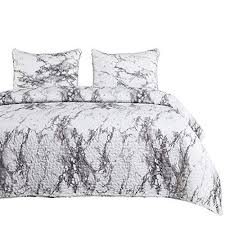 Black And White Pattern Bed Sheets Wake In Cloud Marble Quilt Set Black White And Gray Grey Modern Pattern Printed Soft Microfiber Bedspread Coverlet Bed Coverlet Bedding Bed Spreads Quilt Sets