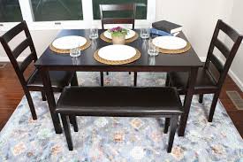 Create the dining room furniture of your dreams. Amazon Com 4 Person 5 Piece Kitchen Dining Table Set 1 Table 3 Leather Chairs 1 Bench Espress Dining Table Dining Table With Bench Dining Table Chairs