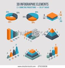 isometric 3d vector charts pie chart and donut chart