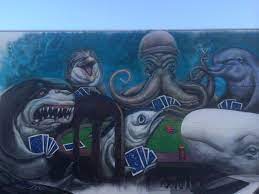 Street Art Graffiti Kamani Street Honolulu Hawaii English Fish Poker