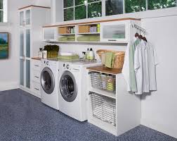 With a clever use of space you can add storage to a closet laundry room. 30 Tips To Build Effortless Laundry Room Designs Interiorsherpa Garage Laundry Rooms Laundry Room In Garage Ideas Garage Laundry