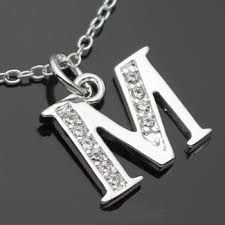 Letter M Necklace Silver Initial Typewriter Key Charm Necklace Design Buy Letter M Necklace Silver Initial Necklace Initial Charm Necklace Design