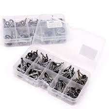 80pcs Rings Fishing Rod Guide Tip Set Repair Kit Diy Eye Rings For Fishing Rods Stainless Steel Frames With Box Fishing Tackle