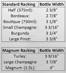 bottle sizes ultra wine racks cellars