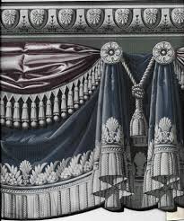 Victorian Blue Plum Drapery Swag W Silver Tassel Sculptured Wallpaper Border Wallpaper Border Wallpaper Transparent Wallpaper