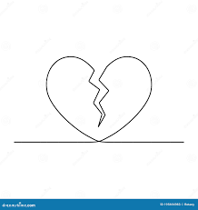 Непрерывная рисунок. Разбитое сердце. Иллюстрация вектора - иллюстрации  насчитывающей боль, сердце: 195694983