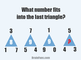 You can give your brain a bit of a workout at mathplayground.com or use the site to help your child grasp m. What Number Fits Into The Last Triangle Number And Math Puzzle Brainfans