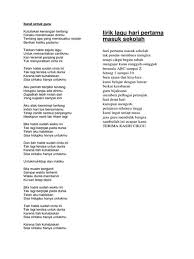 chorus hijrah itu pengorbanan hijrah itu perjuangan hijrah itu persaudaraan hijrah membentuk perpaduan. Lirik Lagu Terima Kasih Cikgu Hari Pertama Masuk Sekolah Dekha Santany Shin Hye Lovers Idup Adalah Gairah Saya Lagu Hari Pertama Masuk Sekolah Plus Lirik Lagu Wajib Untuk Siswa