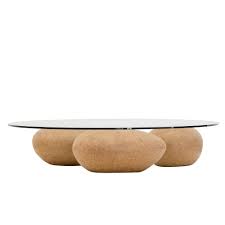 Mesa Agua Coffee Table Natural Sossego Modern Table Design Glass Top Decorative Bowls
