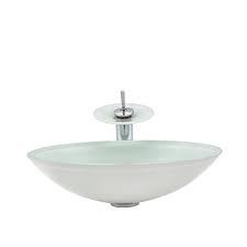 They're mostly used in powder rooms or guest bathrooms but they can be a wonderful option for the master bathroom as well. Sink And Faucet Set White Oval Basin Tempered Glass Bathroom Countertop Waterfall Vessel Sink Tap Bwy19 117