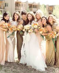 9 Nontraditional Wedding Party Ideas Bridal Party Photos Bridesmaid Colored Wedding Gowns