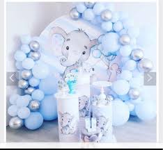 Rocas de hielo y piedras para baby shower. Round Circle Background Baby Shower Blue Stripes Cute Elephant Backdrop Boy Birthday Party Decor Candy Table Fabric Yy 266 Background Aliexpress