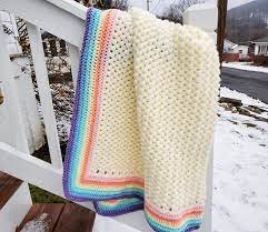 Rainbow Baby Blanket Highland Hickory Designs Free Crochet Pattern