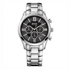 1513196 Andriko Klasiko Quartz Roloi Hugo Boss Me Xronometro Mayro Kantran Mprasele Apo Atsali Andri Hugo Boss Watches Stainless Steel Bracelet Boss Black