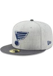 Stl Blues New Era Mens Grey Heather Action 59fifty Fitted Hat St Louis Blues Louis Blue St Louis Blues Gifts