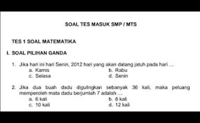 Restart komputer, sesudah booting tekan delete/f2 akan muncul pengaturan bios b. Soal Dan Jawaban Tes Atau Ujian Masuk Smp Mts Terbaru Cute766