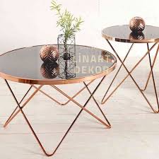Yeni Bir Urun Imalati Modeli Daha Istenilen Renklerde Cam Ve Kasa Rengi Yapilir Bakir Pirinc Gold Kr In 2020 Sofa Table Design Side Table Decor Coffee Table