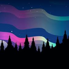 Free Vector Northern Lights Vector Landscape 21424 Northern Lights Painting Canvas Painting Landscape Winter Landscape Photography