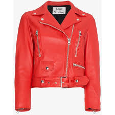 Acne Studios Red Leather Biker Jacket 1 680 Liked On Polyvore Featuring Outerwear Jackets Red Jacket Leather Leather Jacket Black Red Leather Jacket Emma
