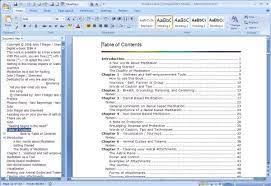 Create A Table Of Contents In Word Words Word 2007 Table Of Contents
