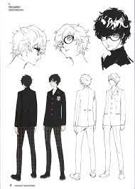 Persona 5 protagonist model sheet. I have the full art book and it's  beautiful | Persona 5 tumblr, Persona 5, Concept art characters