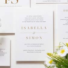 That's why making your own diy wedding invitations using templates is a smart way to save money. Minimalist White And Gold Elegant Wedding Invitations Foil Wedding Invitations Ws263 Wedding Invitations Wedding Invites Paper