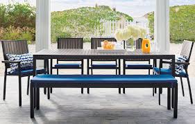 Casual And Stylish Alfresco Fools The Eye With The Look Of Real Wood And Fools The Outdoor Dining Table Outdoor Furniture Collections Rectangular Dining Table