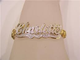 Real 10k gold rope chain bracelet. Gp Double Name Bracelet Name Plate Personalized Jojo Kd Nikfine