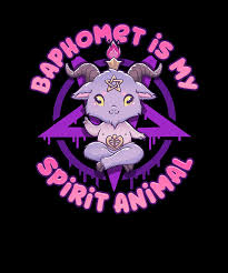Baphomet (also known as satanchia ) is a deity, demon and/or symbolic icon which originated in the 14th century as a supposed figure of worship of the knights templar. Baphomet Is My Spirit Animal I Cute Satanic Goat Print Digital Art By Bi Nutz