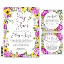 Sunflower And Roses Baby Shower Invitations Purple Yellow Baby Shower Invitation Floral Baby Shower Invite Printable Or Printed 413 Floral Baby Shower Invitations Yellow Baby Shower Invitations Baby Shower Invites For Girl