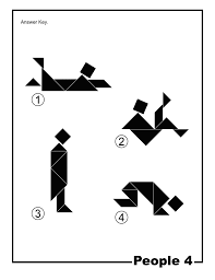 4 piece tangram puzzle solutions. People Silhouette Solution Tangram Card 4 Clipart Etc
