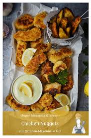 Knusprige Chicken Nuggets Mit Blitzschneller Zitronen Mayonnaise Chicken Nuggets Mayonnaise Rezepte