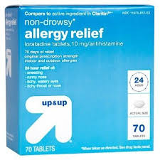 Loratadine Antihistamine 10mg Non Drowsy Allergy Relief Tablets 70ct Up Up Allergy Relief Allergies Claritin