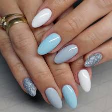 Baby Blue Is New Black Newblack Babyblue Blue Bluenails White Pastelove Nailart Nailartdes Blue And White Nails Baby Blue Nails Christmas Nails Acrylic