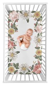 Blue farmhouse floral crib sheet. Toddler Bedding Boho Floral Crib Sheet Girl Pillow Gift Nursery Changing Pad Cover Baby Gift Girl Fitted Mini Crib Sheet Fitted Sheets Sheets Pillowcases